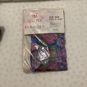 Footless tights flower design size 5’-5’10”